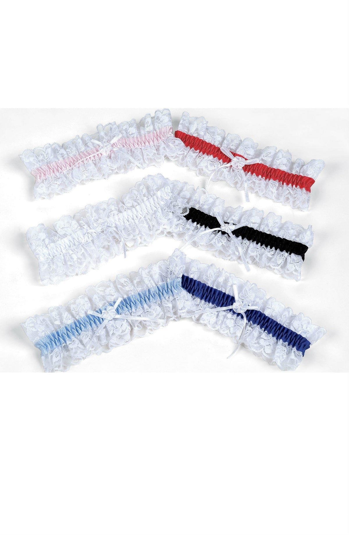 Shirley of Hollywood Royal Blue White Lace Garter One Size