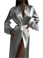AFFECTION Luxurious White Satin Women’s Bridal Robe