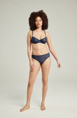 Nudea The Sheer Deco High Leg Brief Navy