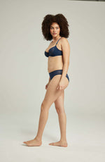 Nudea The Sheer Deco High Leg Brief Navy