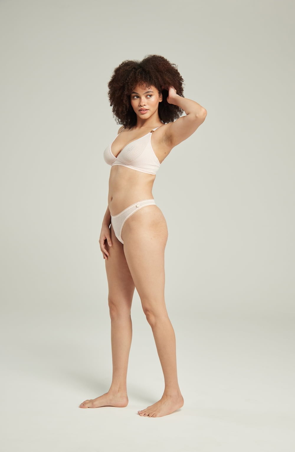 Nudea The Sheer Deco Barely There Thong Blush Pink