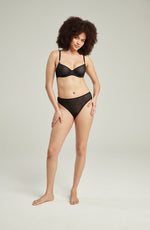 Nudea The Sheer Deco High Leg Brief Black