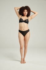 Nudea The Sheer Deco High Leg Brief Black