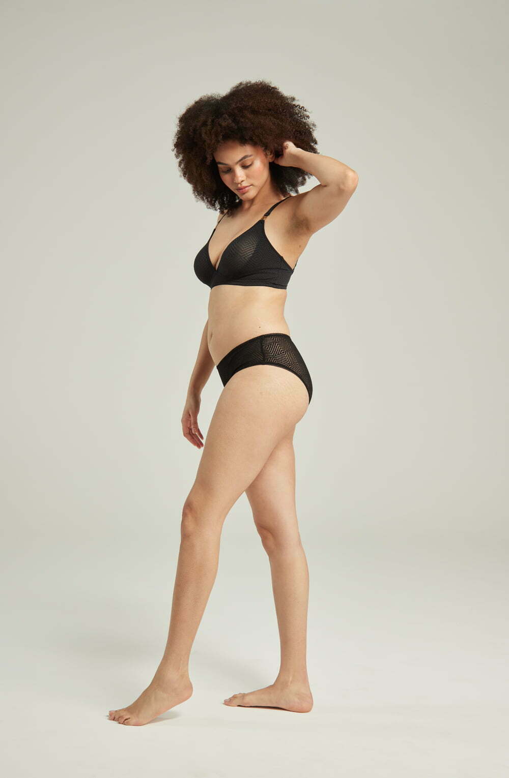 Nudea The Sheer Deco Hipster Brief Black