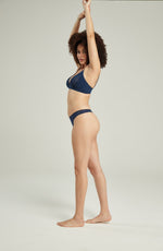 Nudea The Sheer Deco Barely There Thong Navy