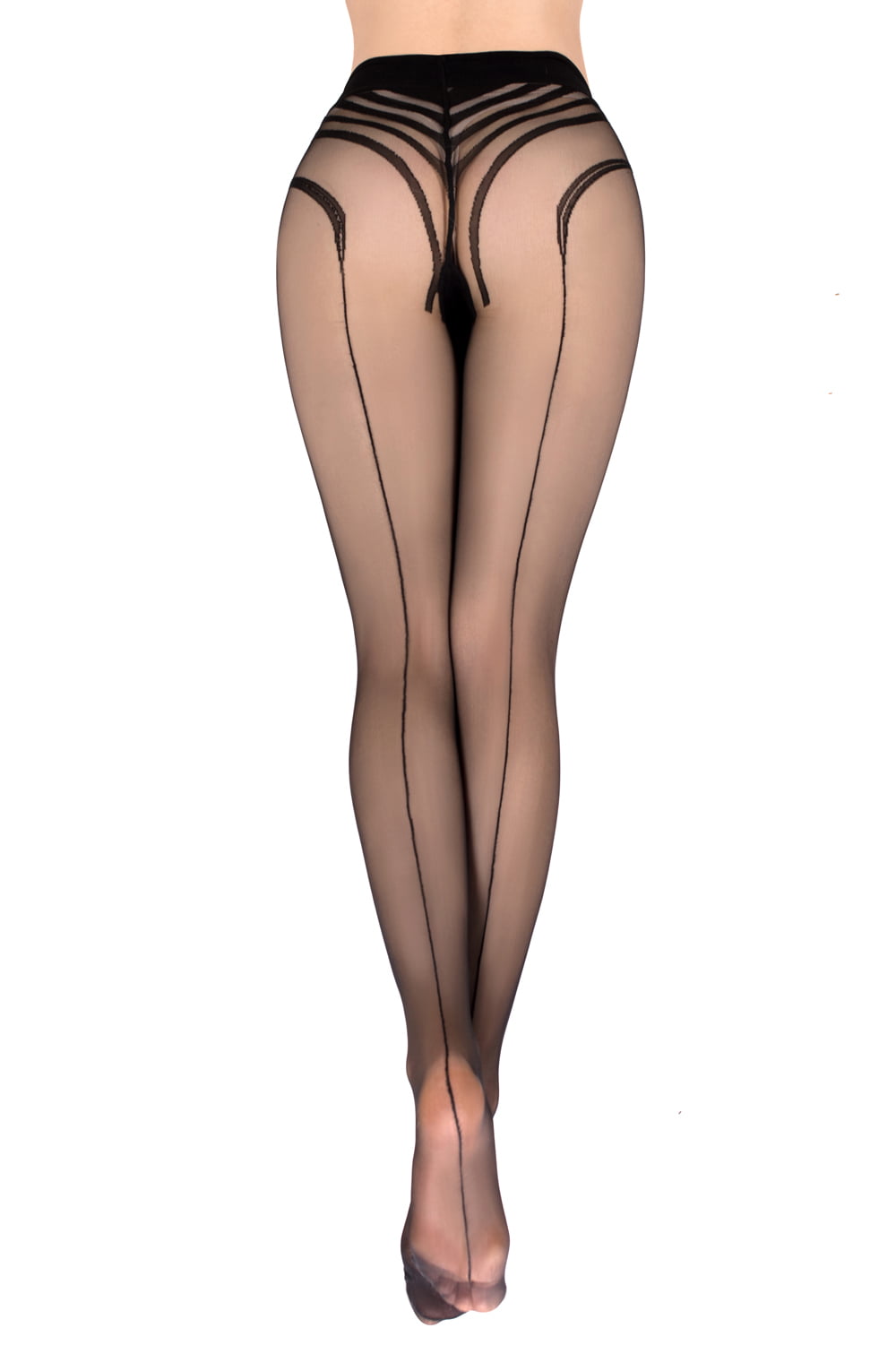 Ballerina Sheer Black Tights with Back Centre Seam