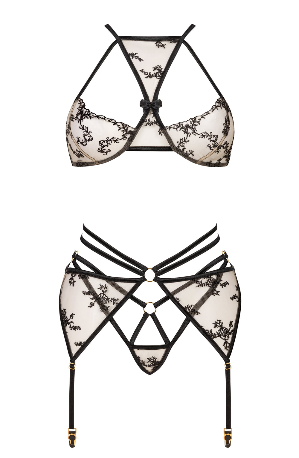 Beauty Night BN6691 Aisha 3 Piece Lingerie Set Black
