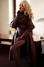 Black Secret Black Crotchless Tights with Red Front Centre Seam