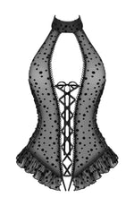 Beauty Night BN6704 Carolotta Crotchless Teddy Black