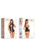 Beauty Night BN6704 Carolotta Crotchless Teddy Black