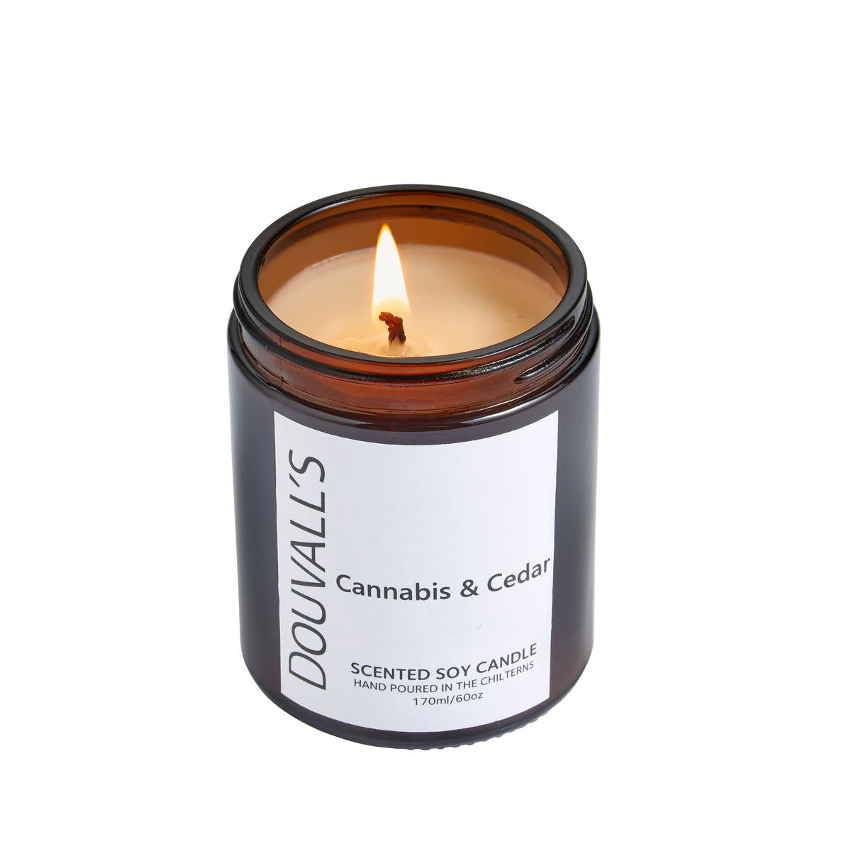 Douvall's Eco Soy Wax scented Candles 180g | Hand-Poured in England with Expertly Blended Essential Oils Cannabis & Cedar
