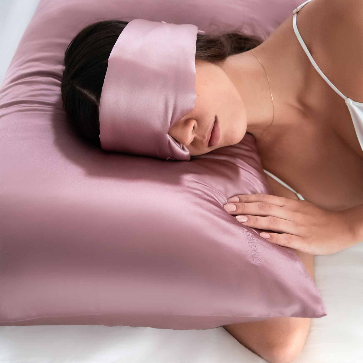 Drowsy Damask Rose Pure Silk Pillowcase