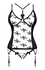 Beauty Night BN6690 Gianna Corset Black and Skin