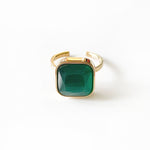 Hestia Luxe 18k Gold Plated Emerald Ring
