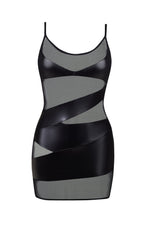 Beauty Night Kayla Wet Look Erotic Sheer Black Mini Dress