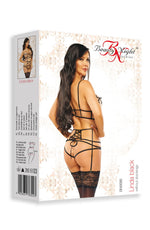 Beauty Night Linda Sheer Tulle Embroidered Lingerie Set Black