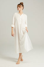 Nudea The Maxi Shirt Organic Cotton White Long Nightshirt