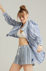 Nudea The Classic Boxer French Navy Stripe Nightwear Shorts