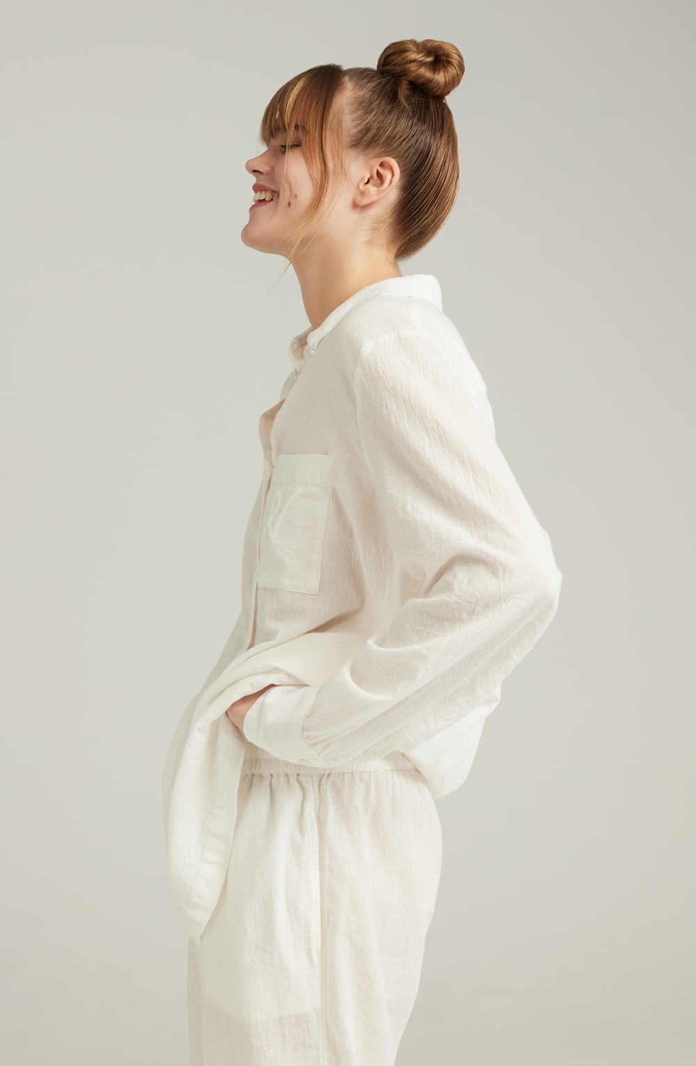 Nudea The Midi Shirt Organic Cotton White Pyjama Shirt