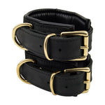 BOUND Black Noir Nubuck Leather Slim Wrist Cuffs