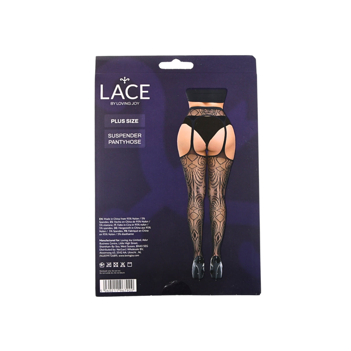Lace by LJ Black Suspender Tights Plus Size