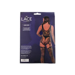 Lace by LJ Black Cut-Out Lace Suspender Bodystocking