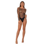 Lace by LJ Black Seamless Lace Long-Sleeve Bodysuit