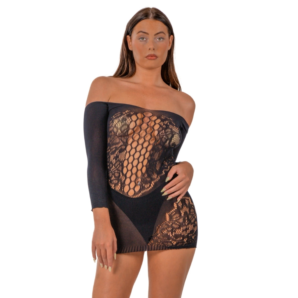 Lace by LJ Black Off-Shoulder Mini Dress