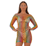 Lace by LJ Rainbow Long-Sleeve Mini Dress