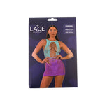 Lace by LJ Purple & Blue Ombre Faux Lace-Up Mini Dress