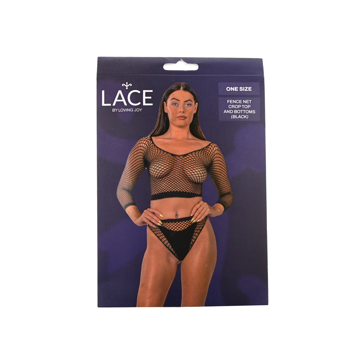 Lace by LJ Black, Fuchsia & Pink Fence Net Crop Top & Bottoms
