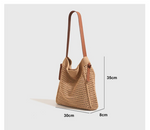 Large Crochet Cotton Shoulder Tote Bag — Boho Beach & Summer Handbag for Women