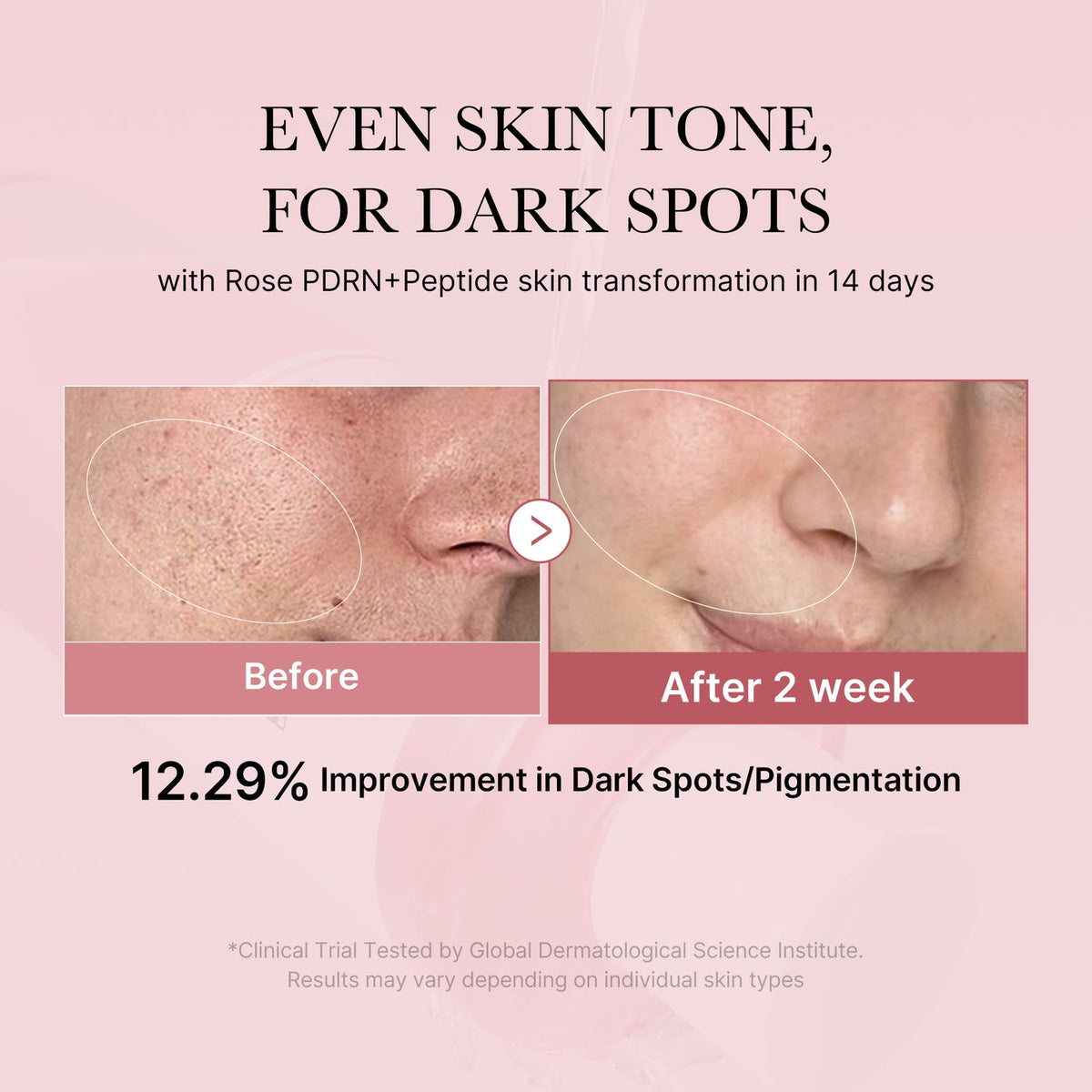 Medicube PDRN Pink Cica Soothing Toner applied to the hand