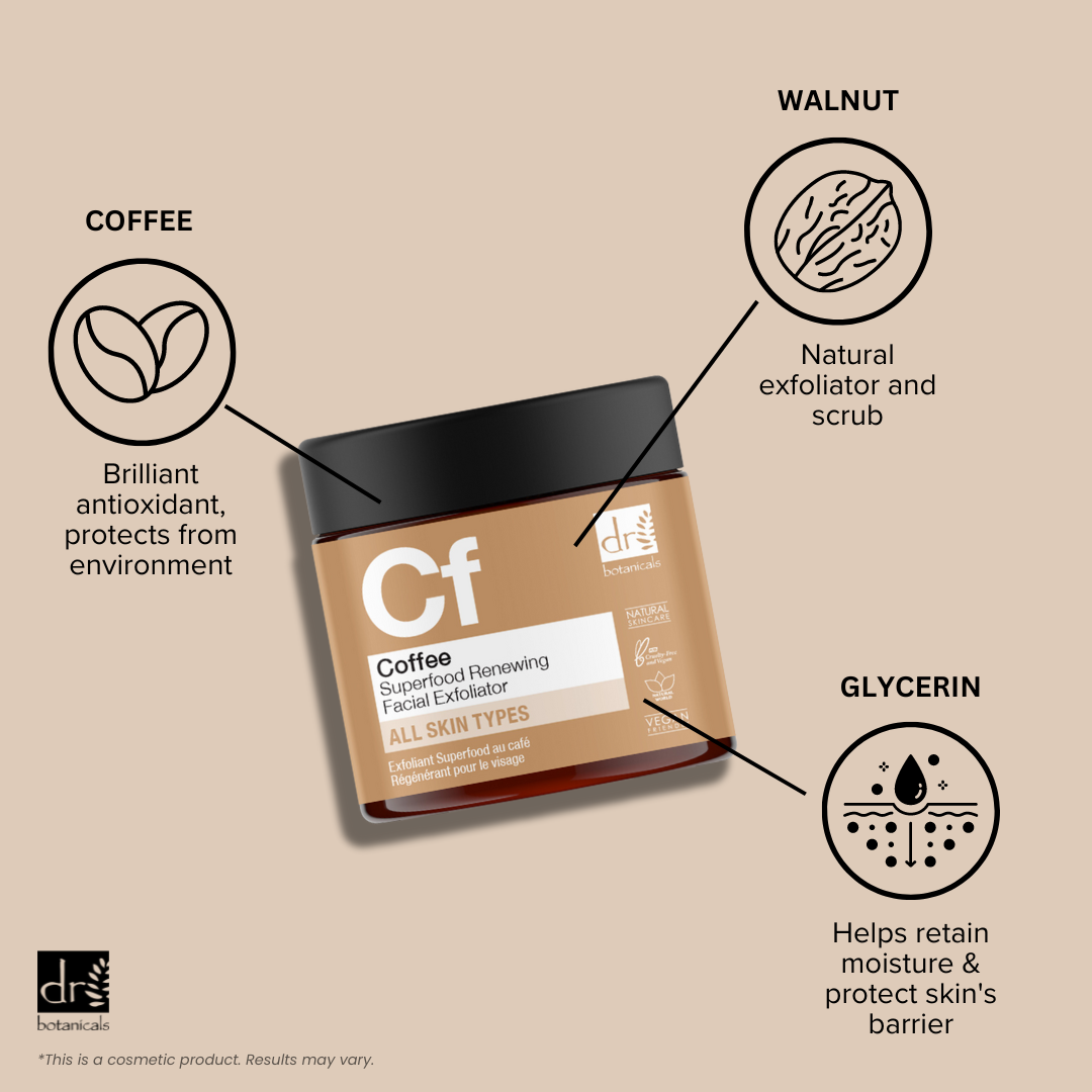 Dr Botanicals Coffee Superfood Renewing Facial Exfoliator 60ml