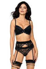 Roza Lagerta Push Up Black Bra