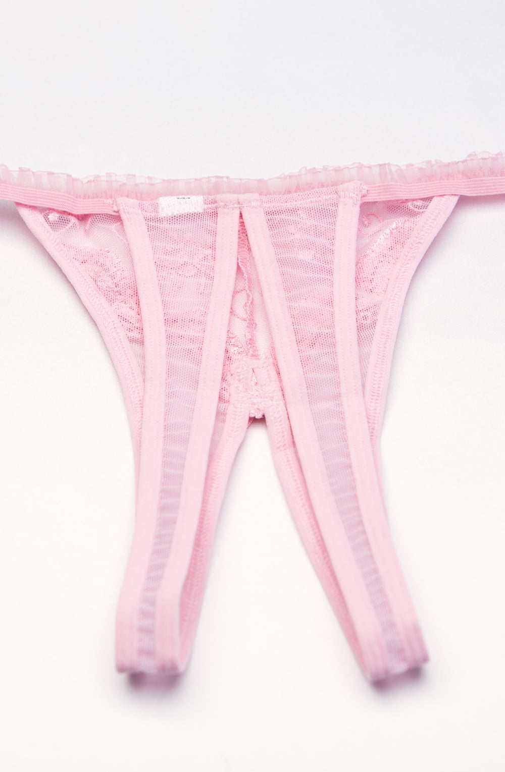 Shirley of Hollywood Crotchless Thong Pink One Size