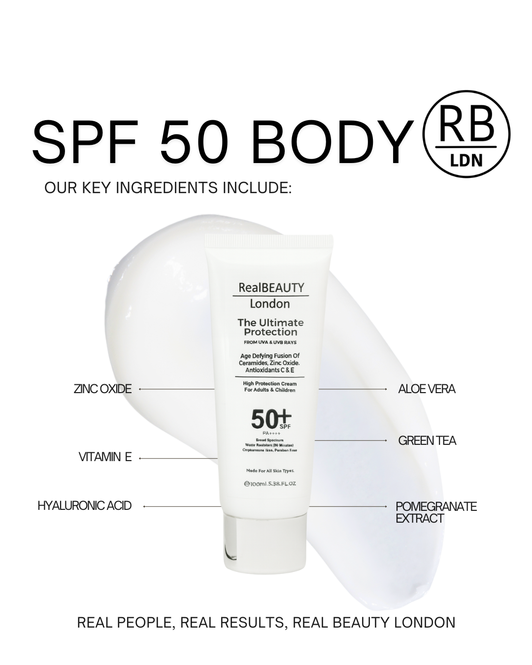 RealBEAUTY SPF50 Body Cream 100ml