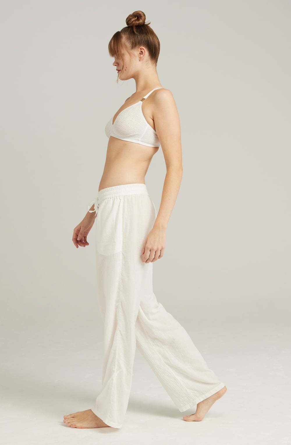 Nudea The Classic Trouser Organic Cotton White Pyjama Trousers