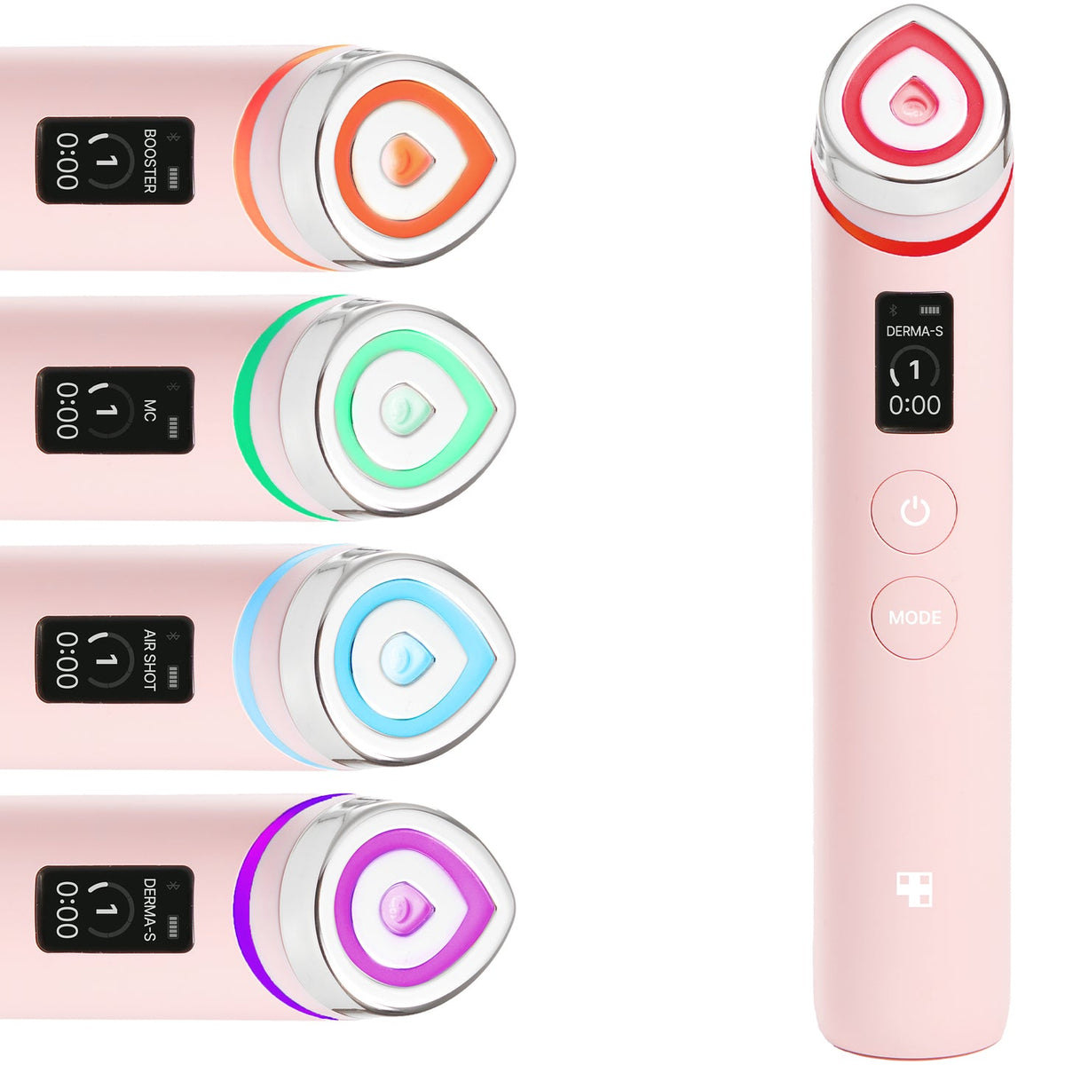 Medicube AGE-R Booster Pro pink device with four treatment modes