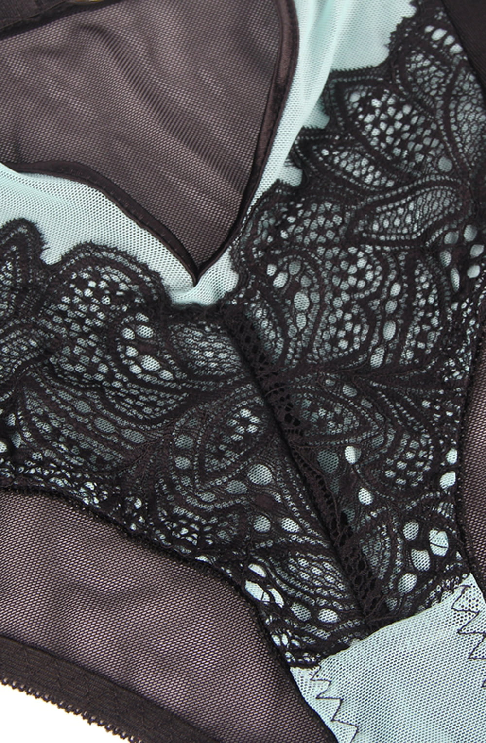 YesX Bra Brief Lingerie Set Black & Blue