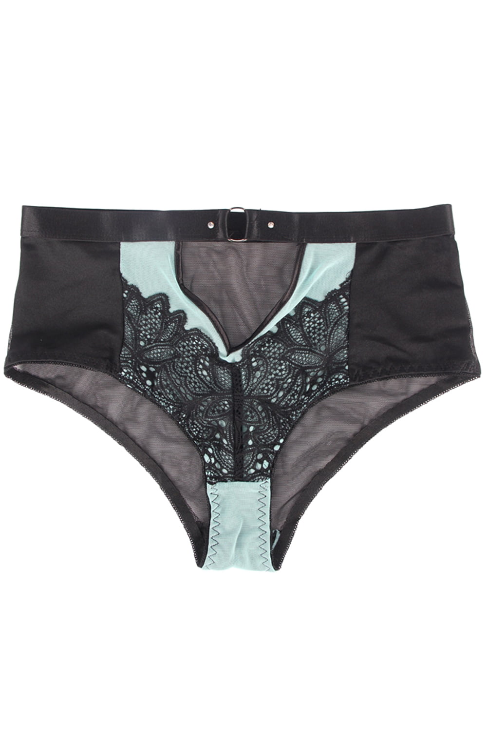YesX Bra Brief Lingerie Set Black & Blue