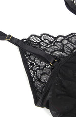 YesX Plus Size Babydoll & Blindfold Black Lace & Red Satin