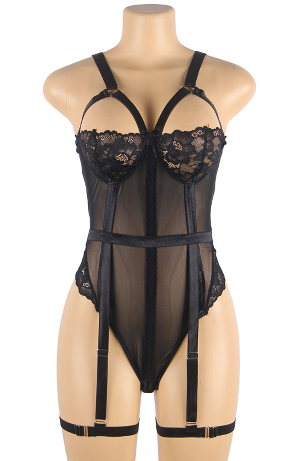 YesX Lace Bodysuit Black