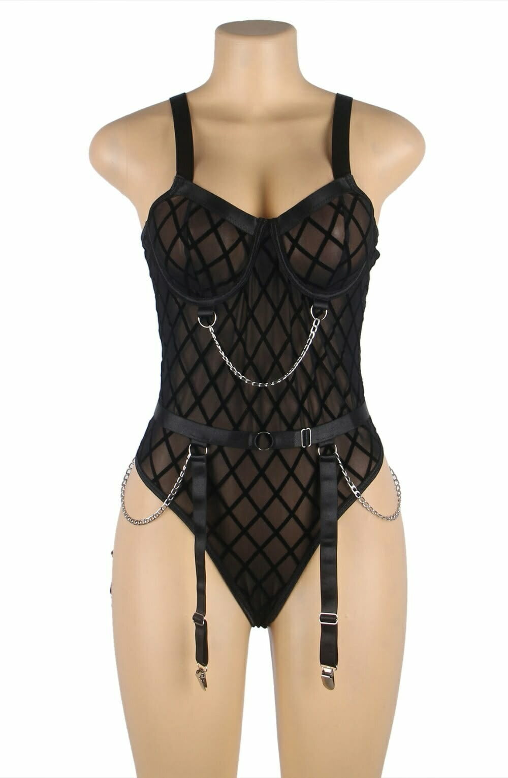YesX Chain Bodysuit Black