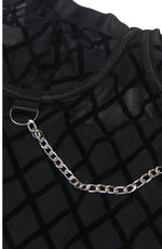 YesX Black Plus Size Bodysuit with Chains