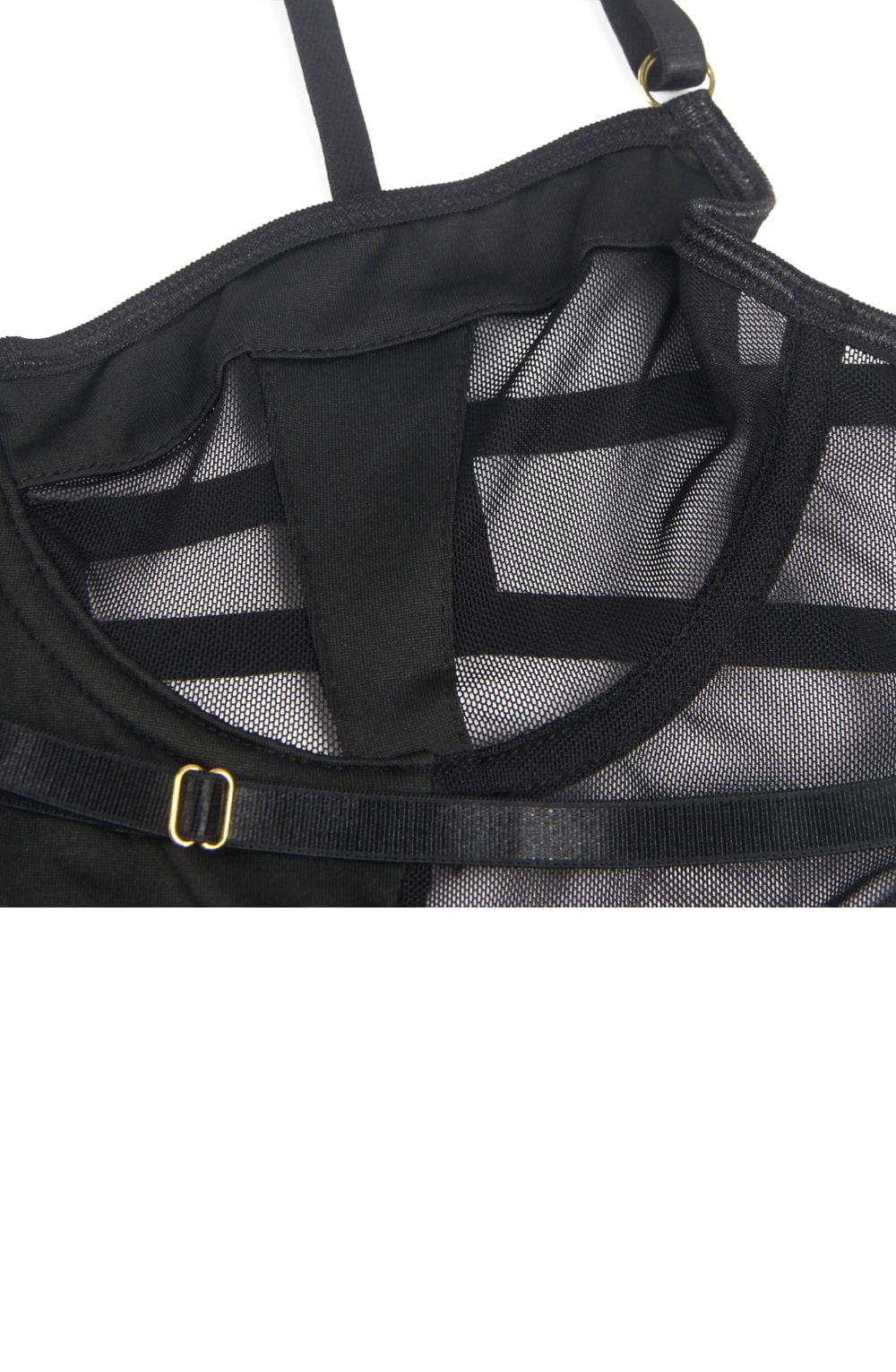 YesX Black Mesh Underwired Lingerie Body