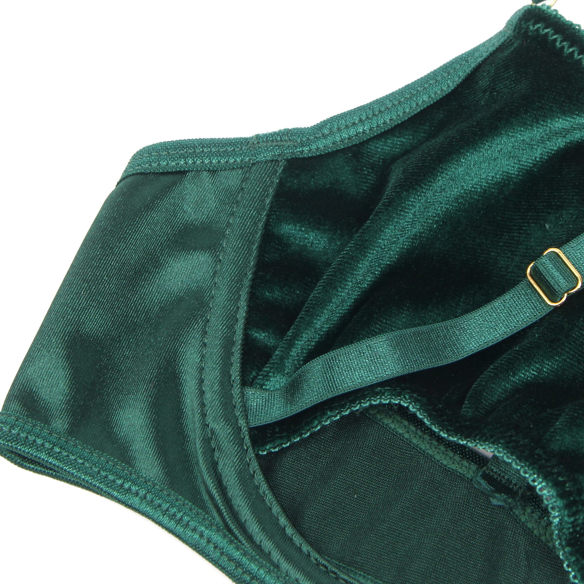 YesX Plus Size Hollow Cut Halter Bra Lingerie Set Green