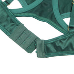YesX Plus Size Hollow Cut Halter Bra Lingerie Set Green