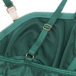 YesX Hollow Cut Halter Bra Lingerie Set Green