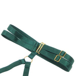 YesX Hollow Cut Halter Bra Lingerie Set Green